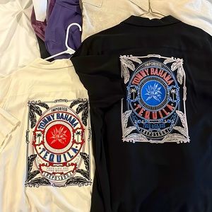 Pair of XL smooth beachy tequila loving button downs